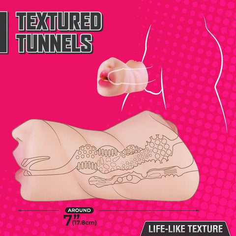 NANMA Corporation Excellent Power Moist and Surge Double Ended Mens Masturbator Flesh - Realistic Butts And Vaginas