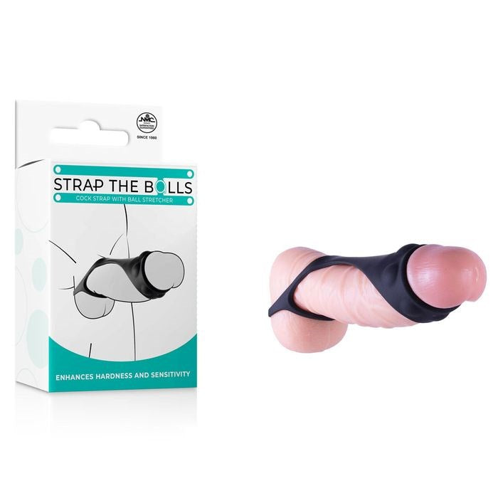 NANMA Corporation Excellent Power Strap The Balls Cock Strap with Ball Stretcher Black - - Ball and Cock Toys