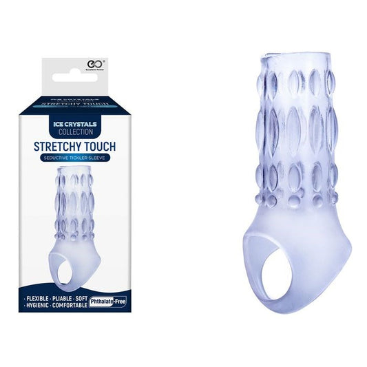 NANMA Corporation Excellent Power Ice Crystals Stretchy Touch Tickler Penis Sleeve Clear - - Penis Sleeves and Extenders