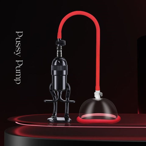 Shots Toys LuvPump Womens Vagina Enhancement Pump System Clear and Red - Pussy And Clit Toys