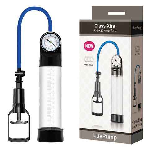 Shots Toys LuvPump ClassiXtra Advanced Power Penis Pump With Pressure Gauge - Penis Pumps And Stretchers