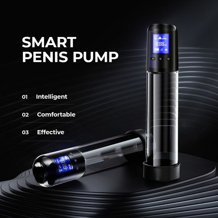 Shots Toys LuvPump USB Rechargeable Smart Automatic Penis Pump Clear LCD Display - - Penis Pumps And Stretchers