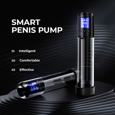 Shots Toys LuvPump USB Rechargeable Smart Automatic Penis Pump Clear LCD Display - Penis Pumps And Stretchers