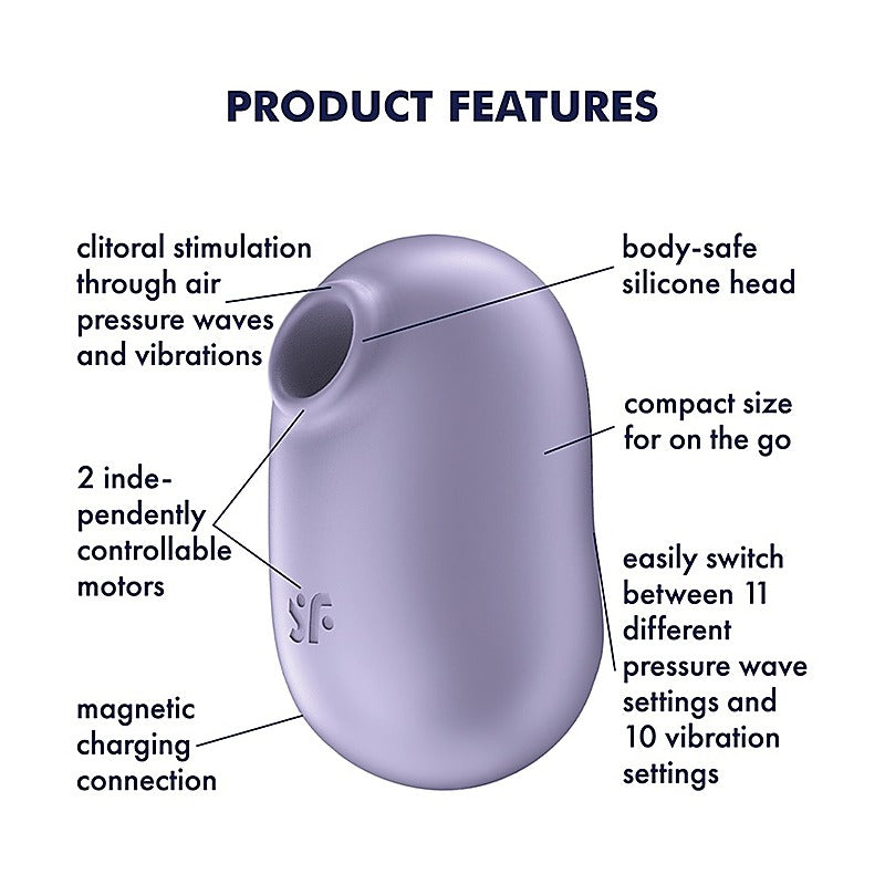 Pro To Go 2 Air Pulse Clitoral Massager By Satisfyer - Clit Ticklers and Pulsators