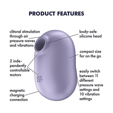 Pro To Go 2 Air Pulse Clitoral Massager By Satisfyer - Clit Ticklers and Pulsators