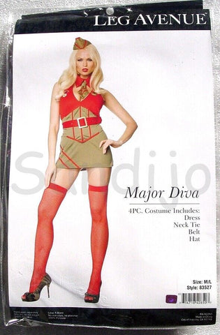 Leg Avenue Sexy Major Diva Military 4 Piece Womens Costume - Fancy Dress Ups