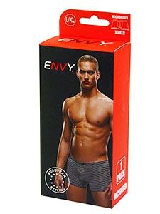 Envy Menswear Mens Microfiber Boxer L/XL Black/White Premium Comfort - Mens Briefs And Boxers