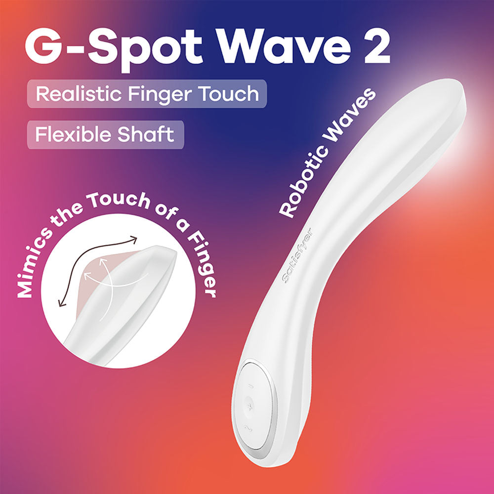 Satisfyer G Spot Wave 2 Rechargeable Flicking Tip Vibrator with Robotic Tech - G-Spot Vibrators