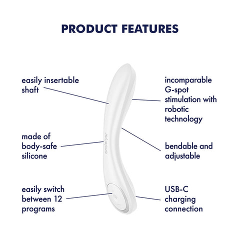 Satisfyer G Spot Wave 2 Rechargeable Flicking Tip Vibrator with Robotic Tech - G-Spot Vibrators