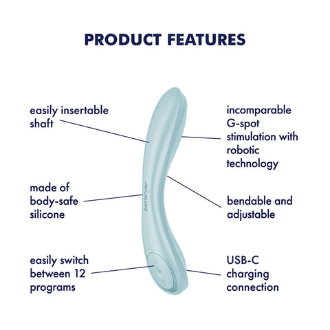 Satisfyer G Spot Wave 2 Rechargeable Flicking Tip Vibrator with Robotic Tech - G-Spot Vibrators