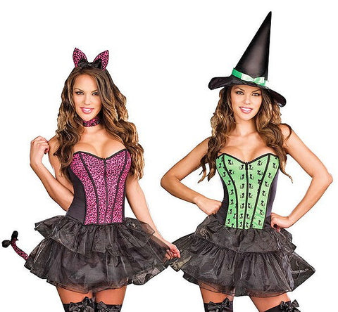 Dream Girl Lingerie Under My Spell Cat Reversible Womens Costume - Fancy Dress Ups