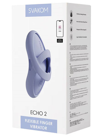 Svakom Echo 2 Flexible Finger Vibrator With Removable Sleeve and Heating - Finger and Tongue Vibrators