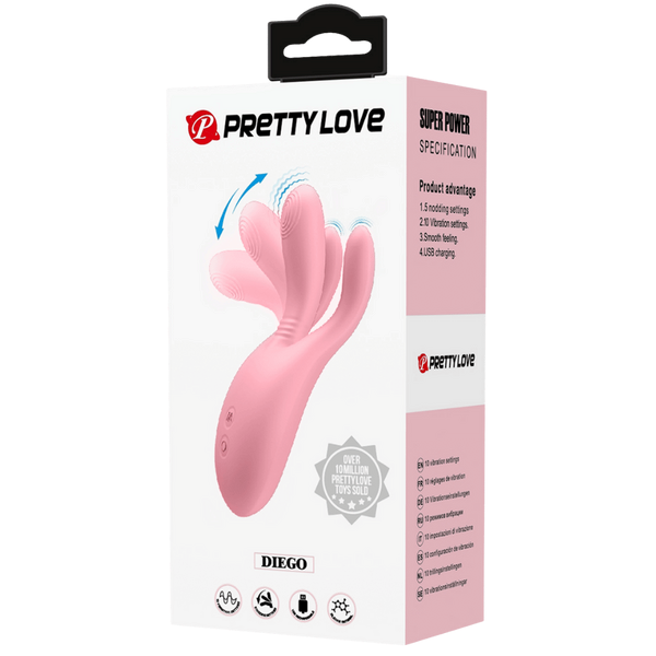 Pretty Love Diego Rechargeable 10 Function G Spot Vibrator Pink - - G-Spot Vibrators