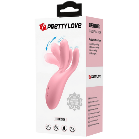 Pretty Love Diego Rechargeable 10 Function G Spot Vibrator Pink - G-Spot Vibrators
