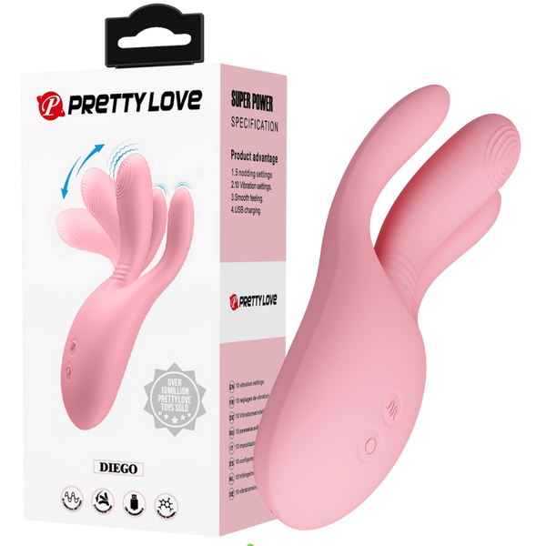Pretty Love Diego Rechargeable 10 Function G Spot Vibrator Pink - - G-Spot Vibrators