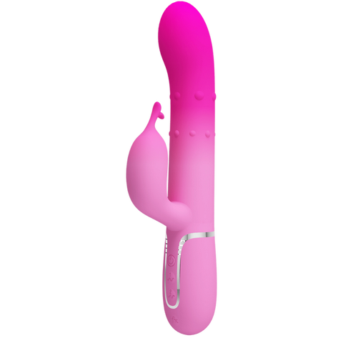 Pretty Love Shima Rechargeable 7 Function Rabbit Vibrator Pink Dual Motor - Rabbit Vibrators