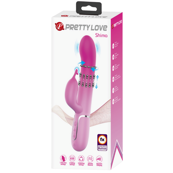 Pretty Love Shima Rechargeable 7 Function Rabbit Vibrator Pink - - Rabbit Vibrators