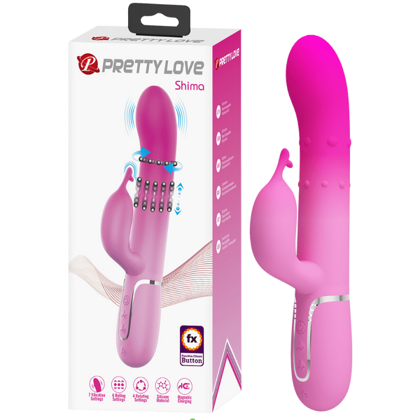 Pretty Love Shima Rechargeable 7 Function Rabbit Vibrator Pink - - Rabbit Vibrators