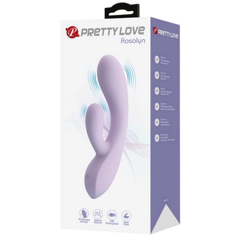 Pretty Love Rosolyn 10 Function Rechargeable Rabbit Vibrator Purple Dual Motor - Rabbit Vibrators