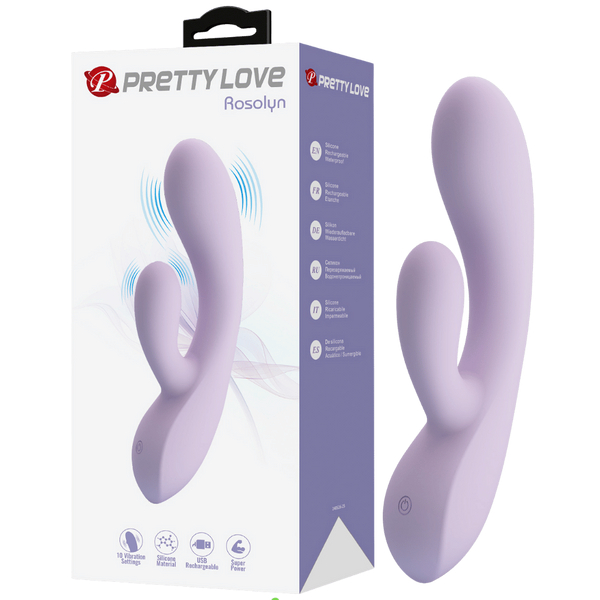 Pretty Love Rosolyn 10 Function Rechargeable Rabbit Vibrator Purple - - Rabbit Vibrators