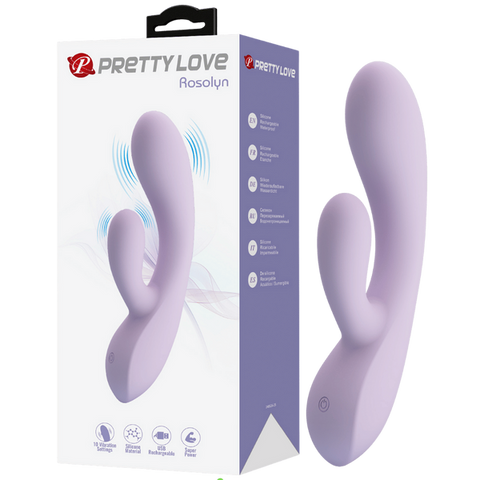 Pretty Love Rosolyn 10 Function Rechargeable Rabbit Vibrator Purple Dual Motor - Rabbit Vibrators