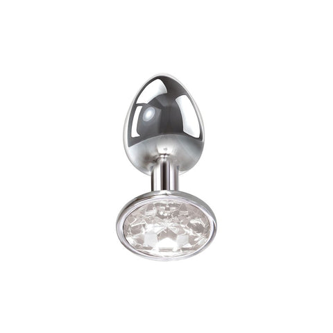Adam & Eve Metallic Butt Plug with Clear Gem Base - Butt Plugs