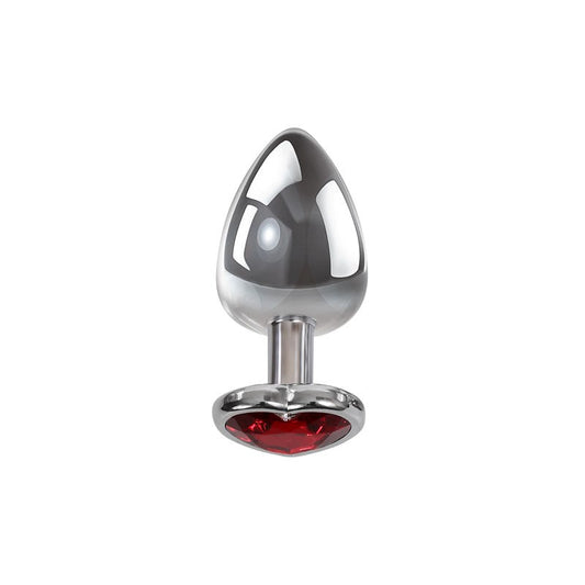 Adam & Eve Metallic Gen Butt Plug with Heart Gem Base - - Butt Plugs