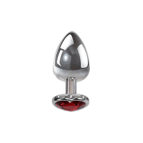 Adam & Eve Metallic Gen Butt Plug with Heart Gem Base - Butt Plugs