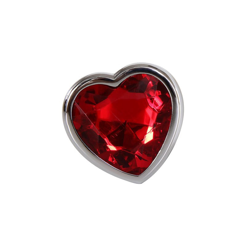 Adam & Eve Metallic Gen Butt Plug with Heart Gem Base - - Butt Plugs
