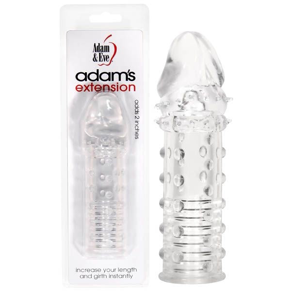 Adam & Eve Adams Penis Extension Sleeve Clear Penis Extender - - Penis Sleeves and Extenders