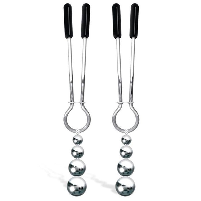 Adam & Eve 2 Piece Naughty Nipple Clips Set Adjustable - - Nipple and Clit Clamps