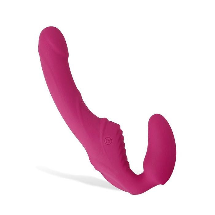 Adam & Eve USB Rechargeable Vibrating Strapless Strap On Pink - - Strap On Sextoys