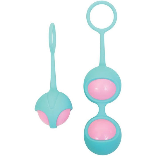 Adam & Eve Eves 2 Piece Kegel Training Set Teal/Pink Progressive Training - - Love Eggs and Kegel Exercisers