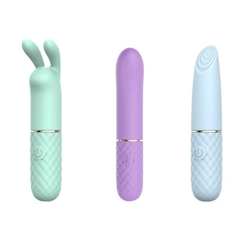 Adam & Eve Triple Pleasures USB Rechargeable Bullet Vibrators Set G Spot Clitoral - Bullet Vibrators