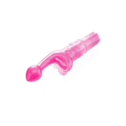 Adam & Eve Butterfly Kiss 18 cm G Spot Vibrator Pink Dual Stimulation - G-Spot Vibrators