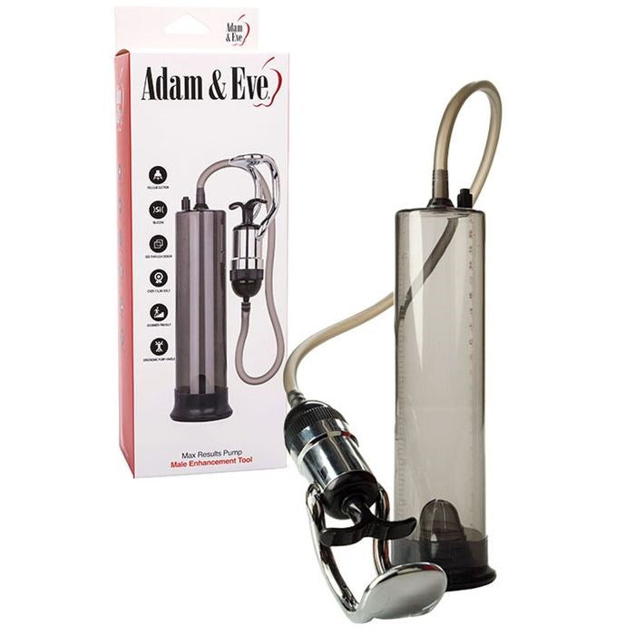 Adam & Eve Max Results Male Penis Pump Clear with Trigger - - Penis Pumps And Stretchers