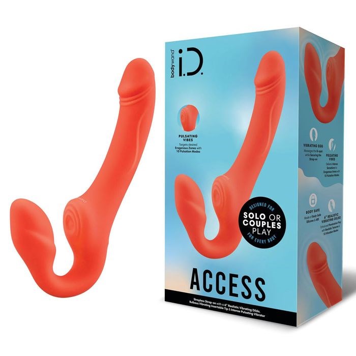 Xgen Products Bodywand ID Access USB Rechargeable Strapless Strap On Orange - Strap On Sextoys