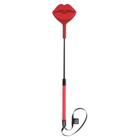 Sportsheets S&M Exs & Ohs Kiss Silicone Tipped Crop BDSM Whip Red Impact Play - Whips And Crops