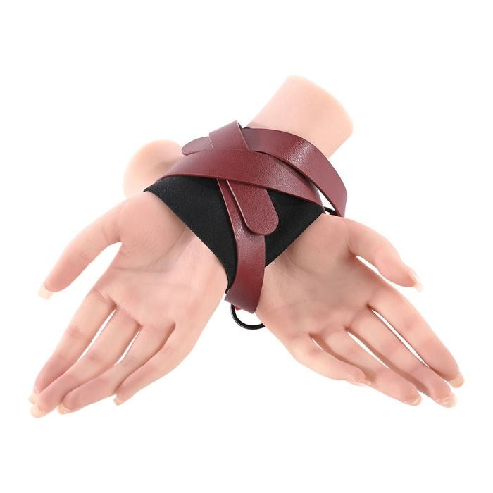 Sportsheets S&M Exs & Ohs Cross BDSM Cuffs Restraints Red/Black Premium Design - - Cuffs And Restraints