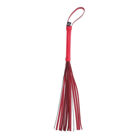 Sportsheets S&M Exs & Ohs Crystal BDSM Flogger Whip Red Impact Play - Whips And Crops