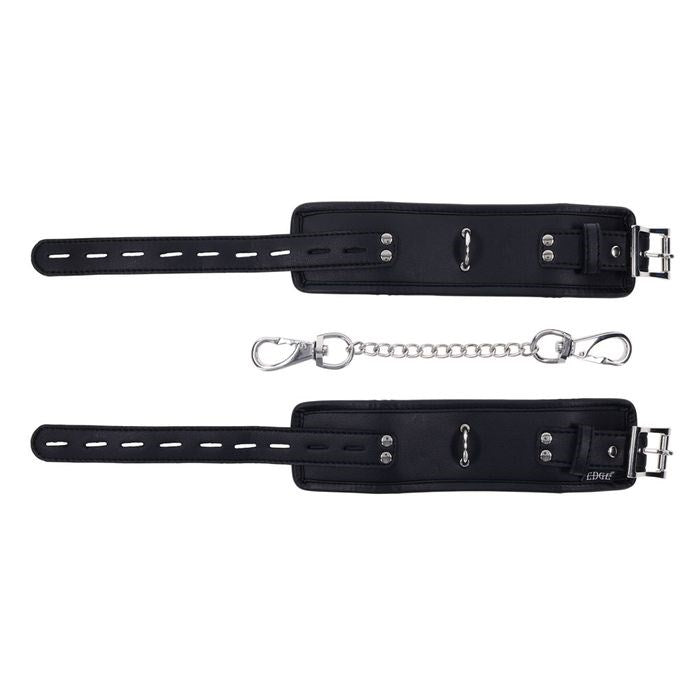 Sportsheets EDGE BDSM Play Handcuffs Restraints Black Premium Padded - Masks And Blindfolds