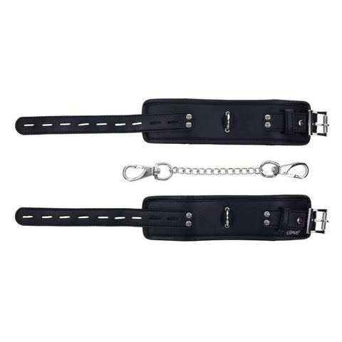 Sportsheets EDGE BDSM Play Handcuffs Restraints Black Premium Padded - Masks And Blindfolds