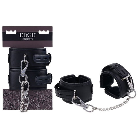 Sportsheets EDGE BDSM Play Handcuffs Restraints Black Premium Padded - Masks And Blindfolds