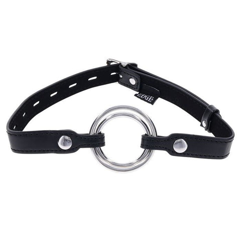 Sportsheets EDGE Interchangeable BDSM Play Mouth Gag Ring Black Adjustable - Bondage Gags and Bits