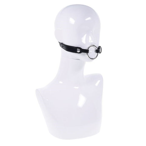 Sportsheets EDGE Interchangeable BDSM Play Mouth Gag Ring Black Adjustable - Bondage Gags and Bits