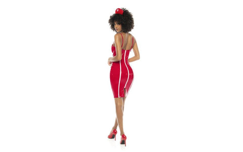 Mapale Halloween Party Nurse Costume Vinyl Red Striking Medical Fantasy - Fancy Dress Ups