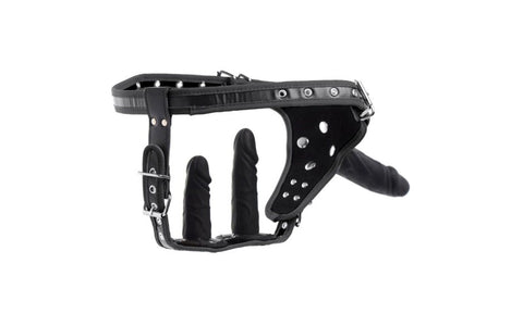 XR Brands Strict Double Penetration Strap On Harness Premium Sex Toy System - Strap On Sextoys
