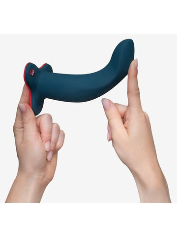 Fun Factory Limba Flex L Fit Non Vibrating Dildo Velvet Blue Poseable Shaft - Anal Dildos