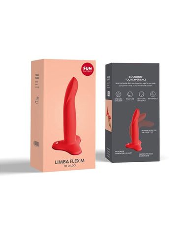 Fun Factory Limba Flex M Fit Non Vibrating Dildo Flashy Coral Poseable Shaft - Anal Dildos