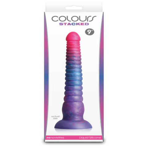 NS Novelties Colours Stacked 9 Inch Realistic Dildo Premium Silicone - Realistic Dildos